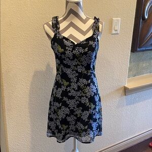 All in Favor Black and White Floral Dress